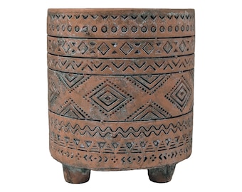 Inca aged terracotta colour planter / houseplant pot