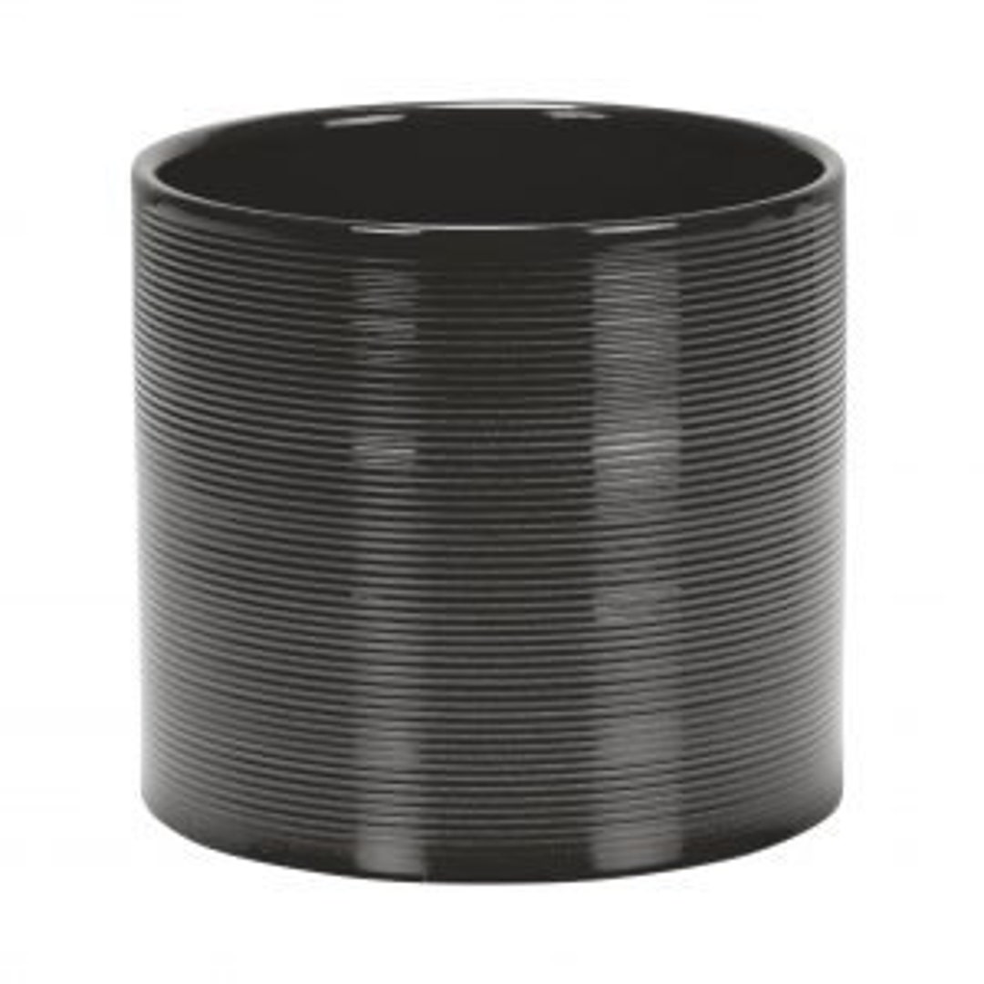 Grey Ribbed Cylindrical Ceramic Planter / House Plant Pot / Various ...