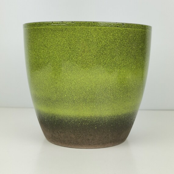 ceramic plant pot green