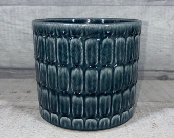 Slate Grey Textured Glazed Ceramic Planter / House Plant Pot / Various sizes