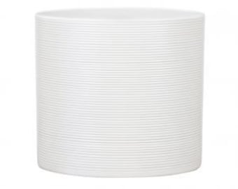 White Ribbed Cylindrical Ceramic Planter / House Plant Pot / Various sizes 10cm-28cm