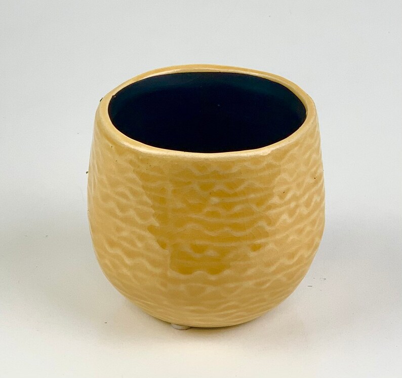 Small Mustard Yellow Ceramic Planter takes a 6cm plant pot Etsy