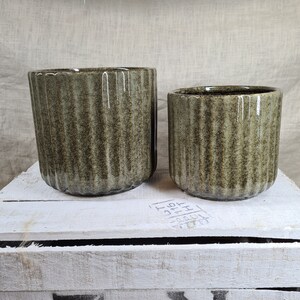 Ribbed Green Melange Planter - 2 Sizes!