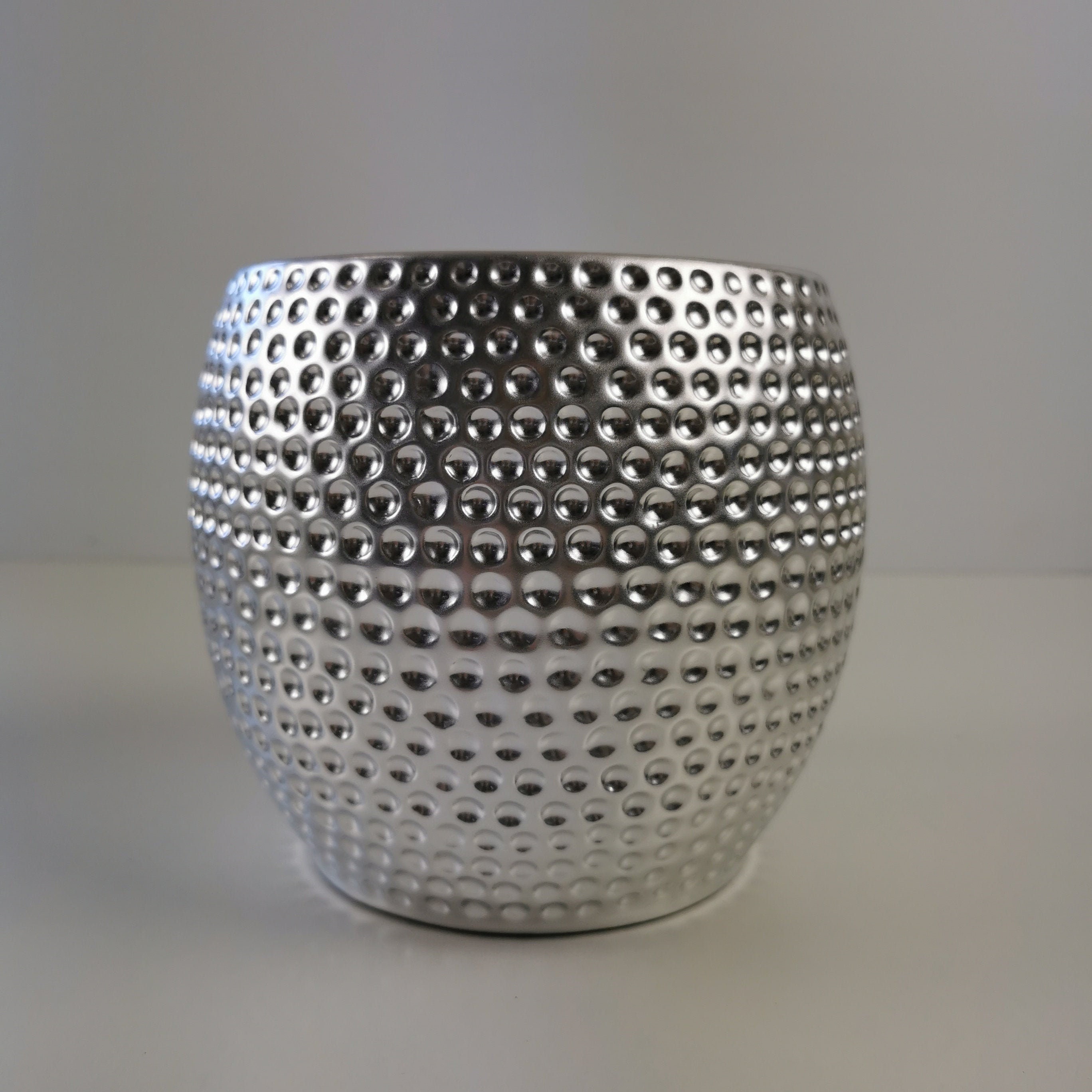 Platinum Silver Dimple Mirrored Planter / House Plant Pot 3 Etsy