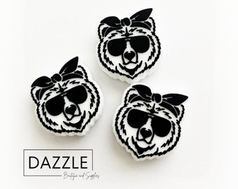 Silicone Focal Beads - BEAR Focal Bead - For Beadable Pens, Keychains - Choose Quantity 2 or 5pcs