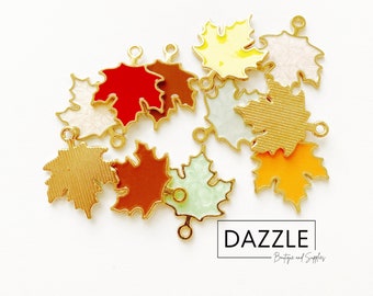 Fall Leaf Charm - Fall Charms - 21mm - Cute Leaves Charms for Bracelets or Earrings, DIY