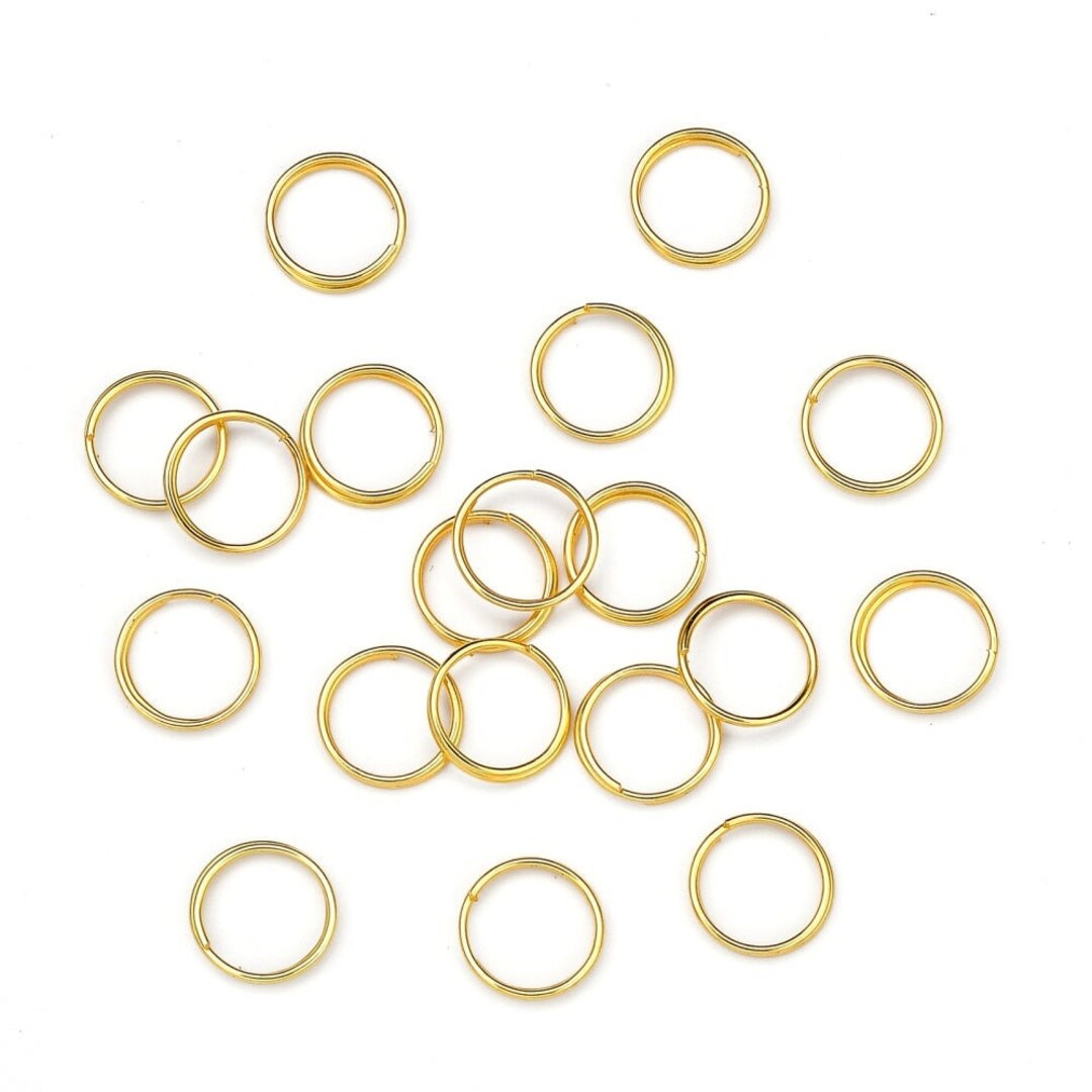 Gold Tone Split Rings 50pcs Double Loop Split Ring Size Etsy