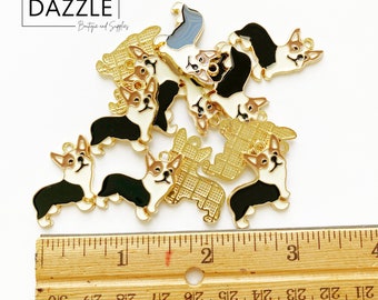 Corgi Charm - Dog Bracelet Charm Size 23mm, Cute Dog DIY Crafts, Earring Charms