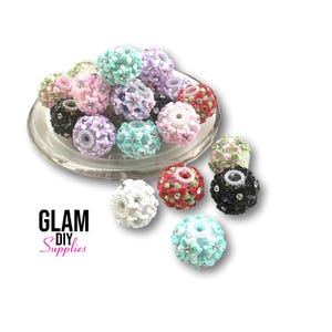 20mm Fancy Beads, Set of 5 Mix Flower Pearl Rhinestone Fancy Beads, Chunky Beads, Fancy Beads for Beaded Pen DIY, Clay Flower Beads