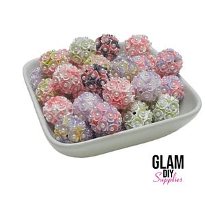 20mm Mix Fancy Beads, Ombre Beads, Flower Pearl Fancy Beads Chunky Beads, Fancy Beads for Pen DIY