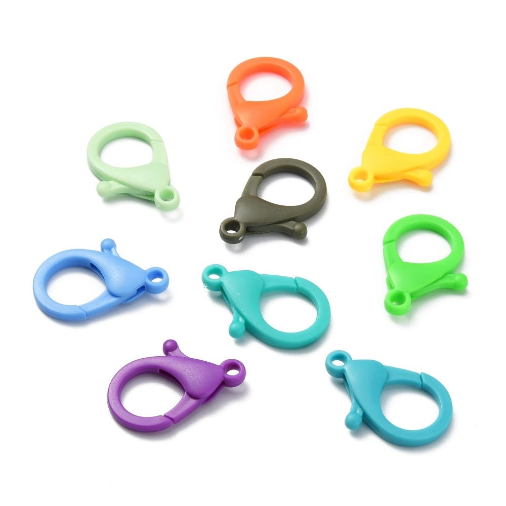 NSBELL 300PCS Multicolor Lobster Clasp Keychain Plastic Lanyard Clips  Plastic Lobster Claw Clasps Backpack Clips for Kids Plastic Keychains for  Crafts