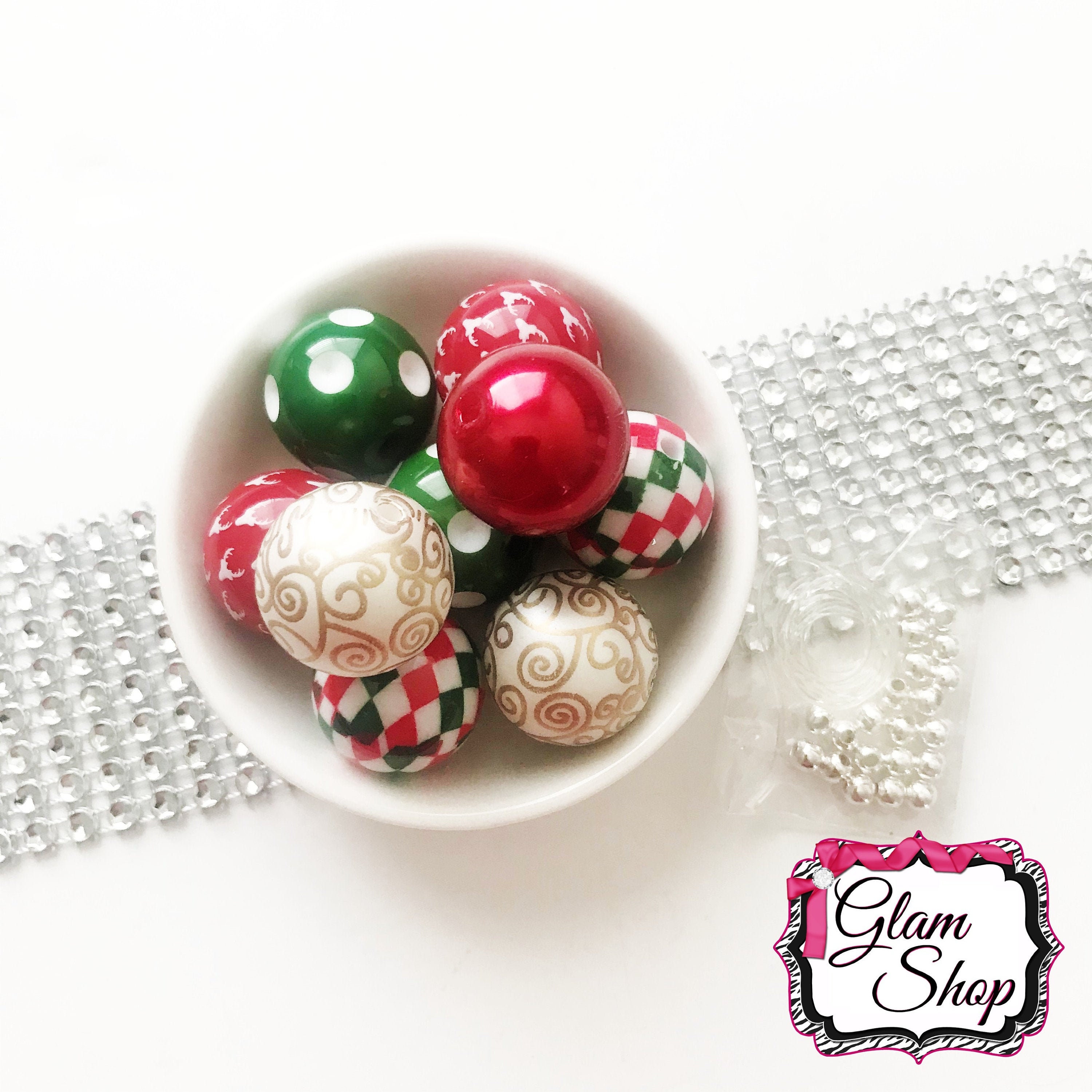 Christmas Bracelet Kit Party Favor DIY Bead Kit 20mm Chunky Etsy