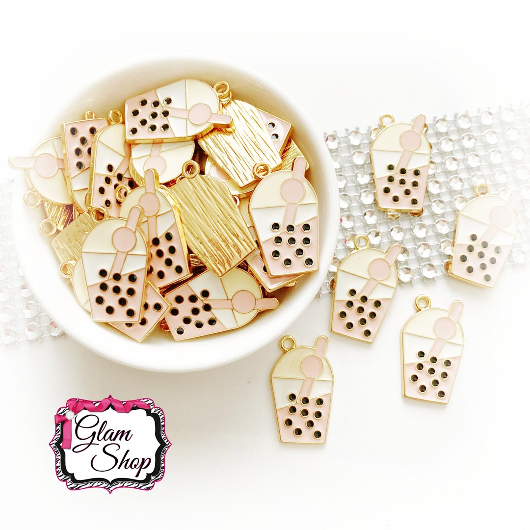 Boba Tea Charms Set of 5 Size 23mm Milk Tea Charm Etsy