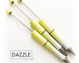 Beadable Pen - YELLOW WHITE Gradient - Set of 3, For Silicone Focal Beads, Beaded Pens, Custom DIY Pens