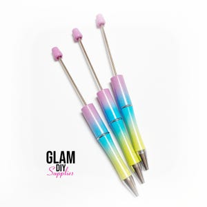 Beadable Pen - MULTI COLOR Gradient - Set of 3, For Silicone Focal Beads, Beaded Pens, Custom DIY Pens