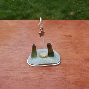 Item 1095 - Genuine sea glass miniature nativity, Christmas decor, manger scene, the real meaning of Christmas