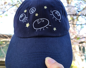 Embroidered Hat - Whale Shark || Moon Jellyfish