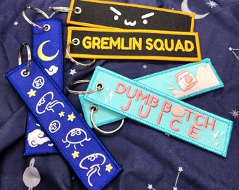 Embroidered Jet Tag: Moon Jelly Clouds | Dumb Juice | Gremlin Squad