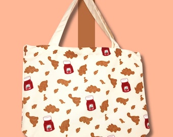 Zippered Tote Bags: Food Themed