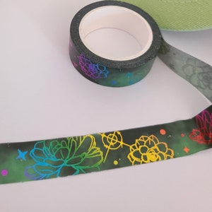Rainbow Foil Washi Tape: Suculentas / Ondulación de agua / Hielo agrietado