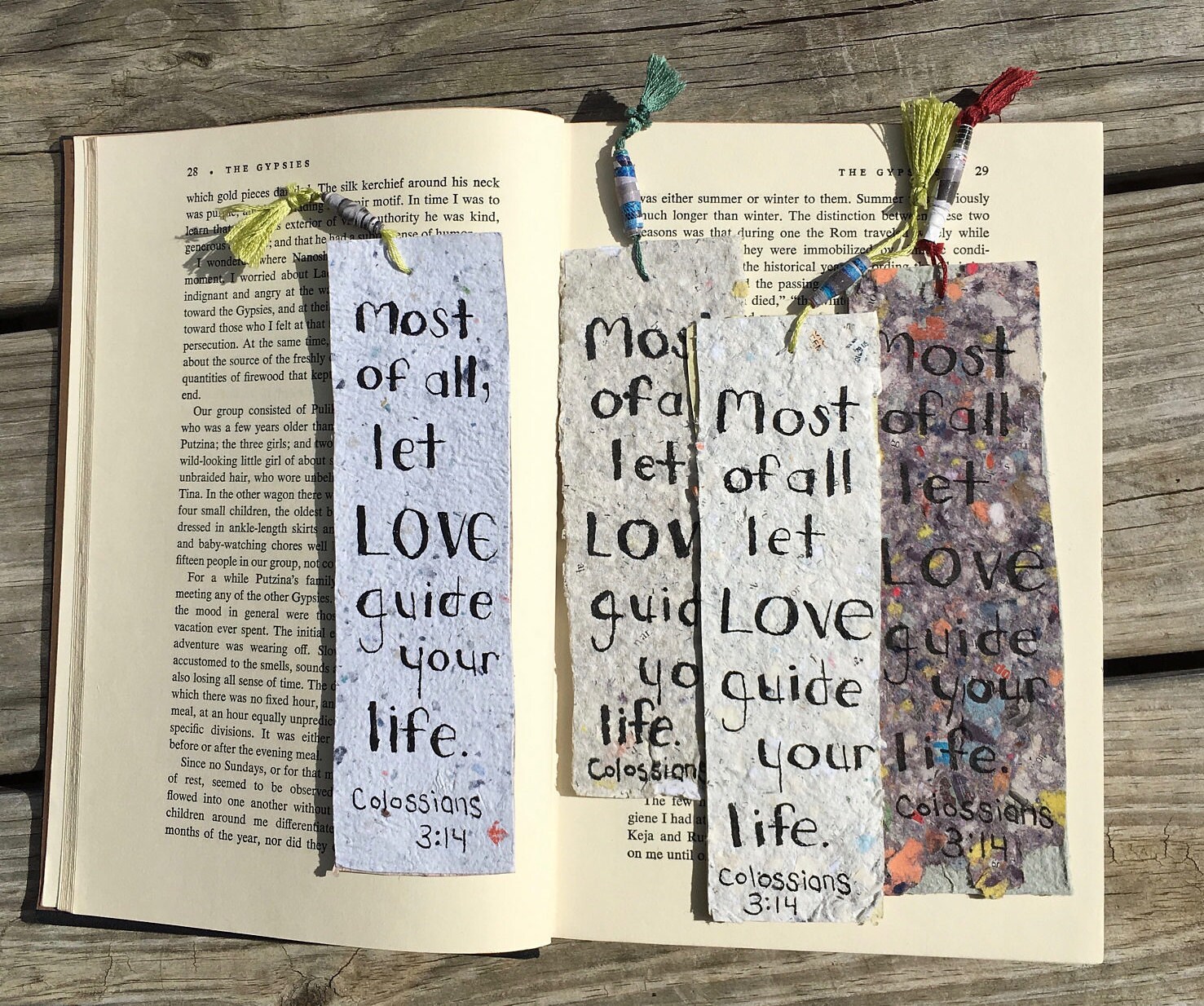Handmade paper bookmarks Custom design Colorful tassel Etsy