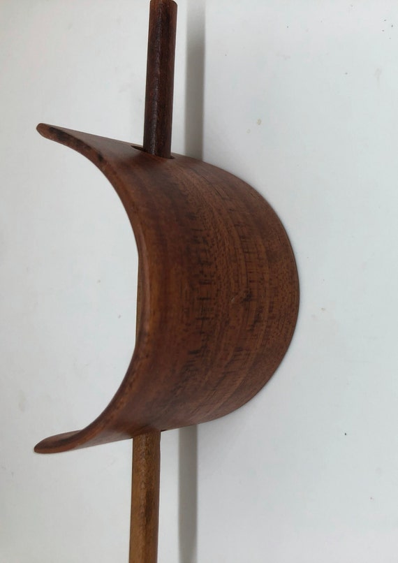 Vintage tooled leather stick ponytail holder - image 2