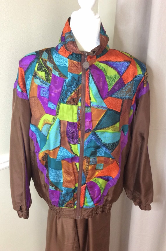 Vintage Anley Collection silk jogging lounge suit