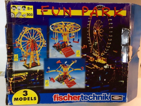 Vintage Fischer Technik Fun Park Building Set 57 484 3 Models 900 Pieces Ages 8 - 