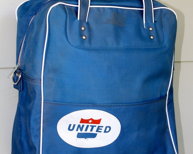 Vintage United Airlines SKI USA Blue Nylon Carryon Tote Bag Etsy