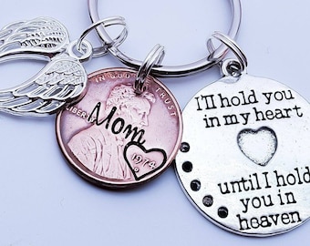 Personalized Custom Memorial Keychain Gift | Remembrance | Sympathy | Penny from Heaven | Engraved Keepsake | Loving Memory | Token Memento