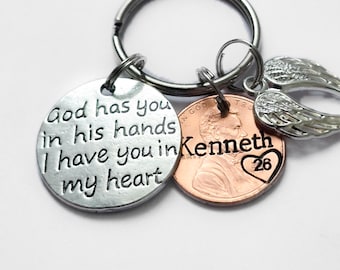 Remembrance Gift for Loss of Dad, Mom, Husband, Sympathy Gift for Widow, Memorial Gift Penny from Heaven Remembrance Keychain