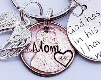 Personalized Memorial Gift | Penny Keychain | from Heaven | for Best Friend | Remembrance | Sympathy Gift | Stamped Custom Christmas Present