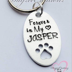 Personalized Pet Memorial Keychain, Remembrance of Lost Pet, Pet Loss, Furbaby Grief Gift, Rainbow Bridge, Forever in my heart