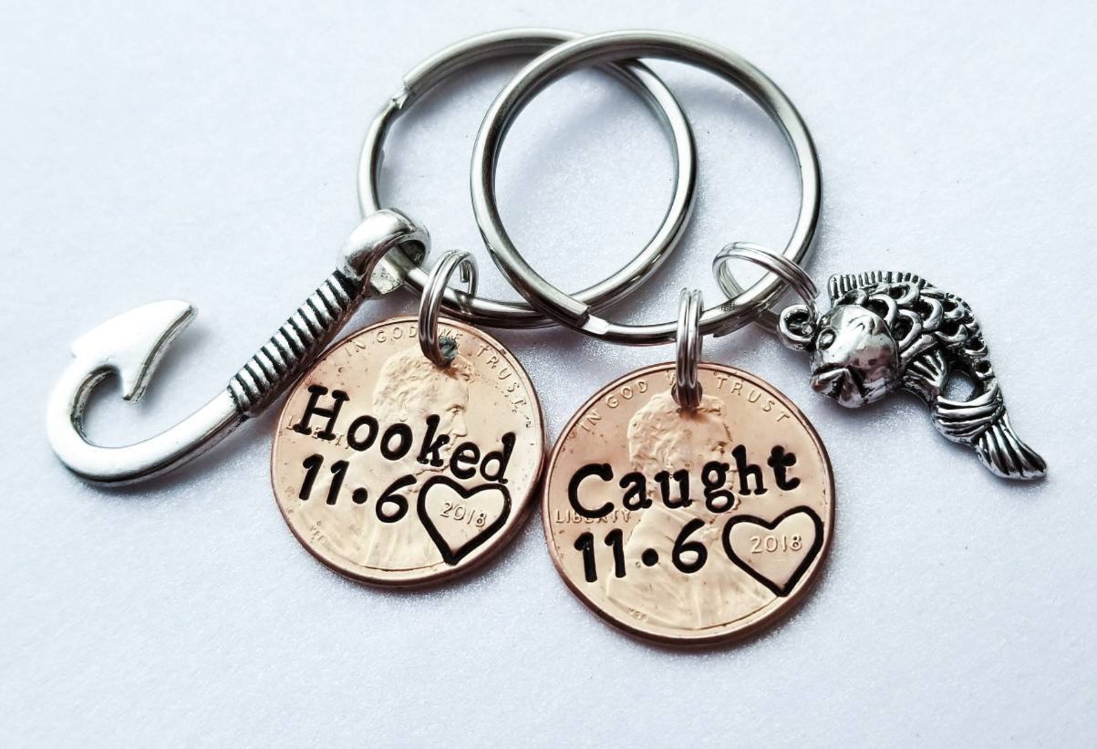Personalized Penny Keychain Anniversary Gift for Men Etsy