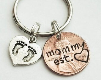 Personalized Gift for Mom, Custom Penny Keychain, Perfect for Mother's Day, Birthday, Christmas, Valentine's Day, Gift from Child, Daughter