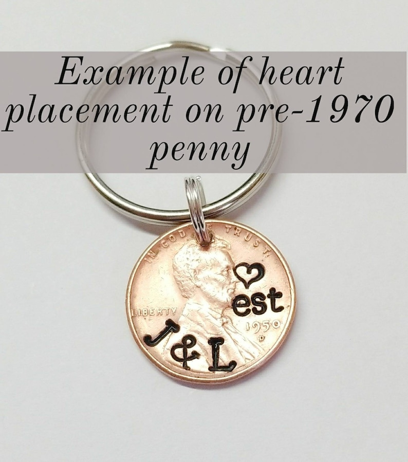 Personalized Valentine's Day Gift for Him, Anniversary Penny Keychain, Anniversary Gift for Men, Boyfriend, Girlfriend, Wife, Husband, Guy image 8