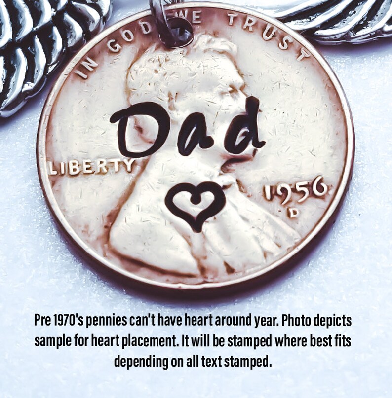 Dad Custom Penny From Heaven Memorial Keychain Rememberance Memorial Gift Sister Black Friday Cyber Monday Grandma Christmas Mom