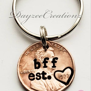 Custom Personalized Bff Penny Keychain, Best Friend Gift, Bff, Birthday, Bestie, For Her, Girlfriend, Women, Galentine, Valentine's Day Gift image 7