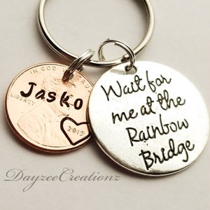 Personalized Pet Memorial Gift | Penny from Heaven | Keychain | Sympathy Gift | Rainbow Bridge Gift | Pet Loss | Remembrance | Dog | Cat