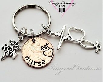Nurse Graduation Gift, Custom Nurse Keychain, Personalized Nursing School Gift for New Nurse, Nurse Pinning Ceremony for Student Gift, RN