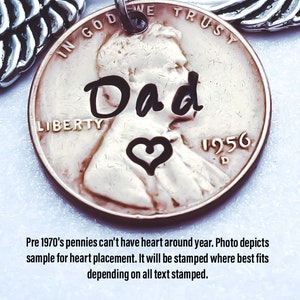 Personalized Valentine's Day Gift for Daddy, Penny Keychain, New Dad, First Father's Day, from Baby, from Child, Husband, from Daughter, Son image 9
