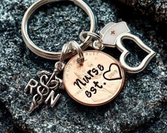 Custom Nurse Gift, Personalized Nursing School Graduate Keychain, Unique Nurse appreciation Gift, Nurse Pinning Gift, RN Gift, LPN Gift