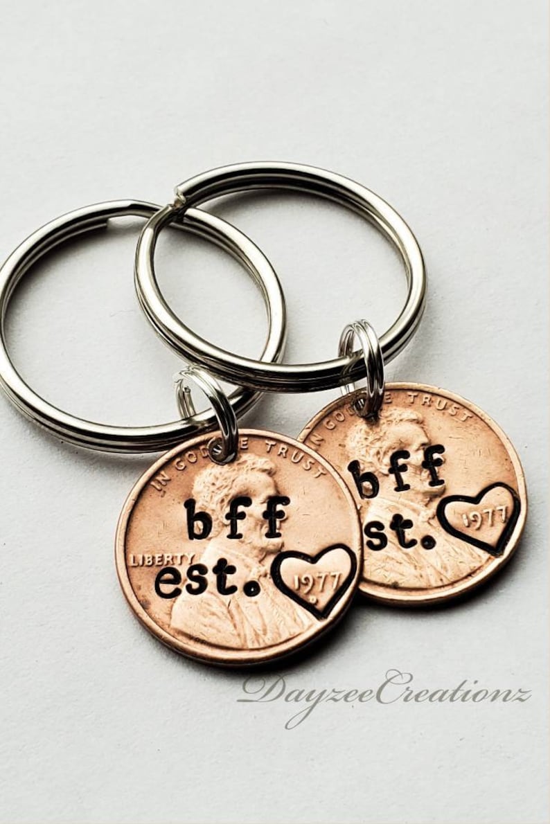 Custom Personalized Bff Penny Keychain, Best Friend Gift, Bff, Birthday, Bestie, For Her, Girlfriend, Women, Galentine, Valentine's Day Gift image 6