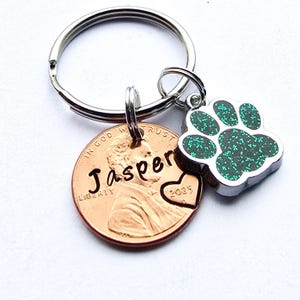 Pet Memorial Gift for loss of Dog, Penny from Heaven keychain with paw charm, Dog Memorial Gift, for Friend, Son, Daughter, Remembrance