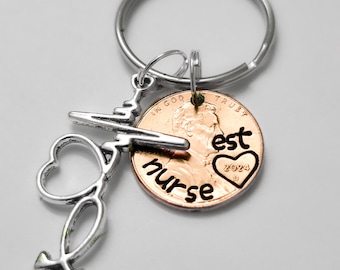 Nurse Pinning Ceremony Gift, for New RN LPN Nurse, for Student, Custom Nurse Keychain, Personalized Nurse Gift, Nursing School Graduate Gift