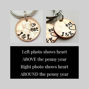 Personalized Valentine's Day Gift for Him, Anniversary Penny Keychain, Anniversary Gift for Men, Boyfriend, Girlfriend, Wife, Husband, Guy image 6