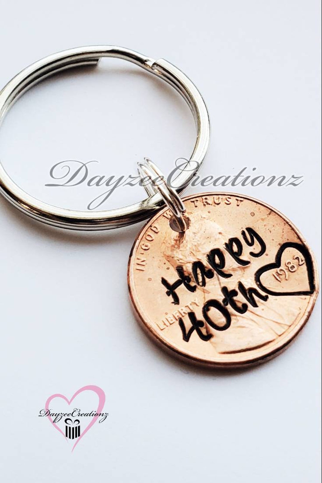 Personalized 40th Penny Keychain, Best Friend Gift, 40th Birthday ...