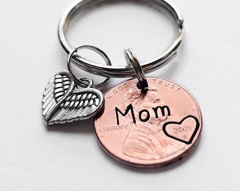 Loss of Mom Penny From Heaven Keychain, Sympathy gift for Friend who lost Mother, Parent, Sibling,  Dad, Remembrance Keepsake, Memorial