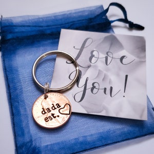 Personalized Valentine's Day Gift for Daddy, Penny Keychain, New Dad, First Father's Day, from Baby, from Child, Husband, from Daughter, Son image 3