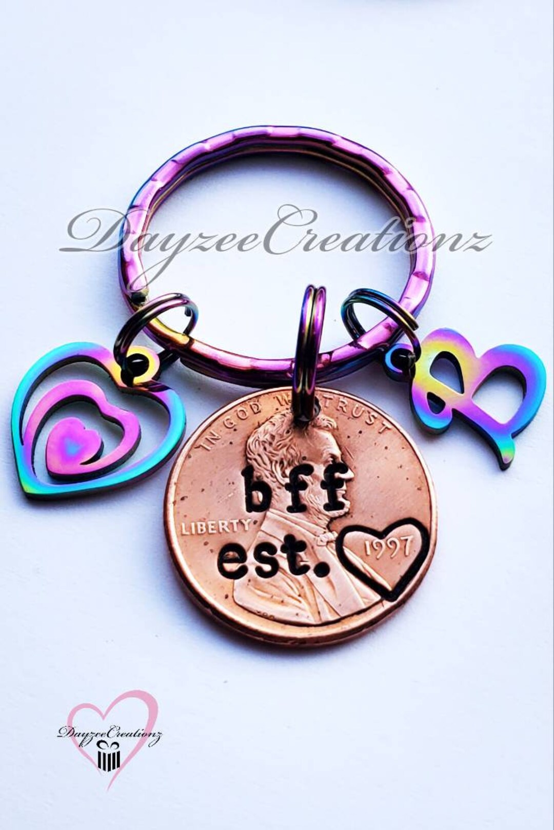 Custom Personalized Bff Penny Keychain, Best Friend Gift, Bff, Birthday ...